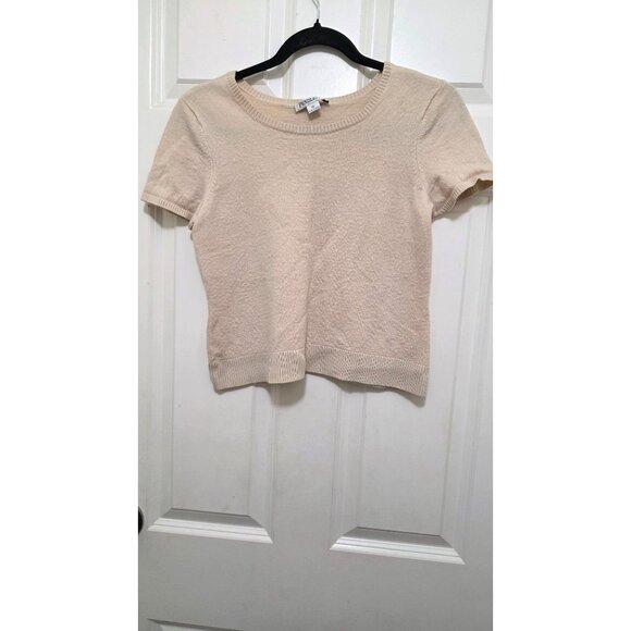 Pendleton Womens Merino Wool Beige Short Sleeve Sweater Size M - Picture 2 of 7
